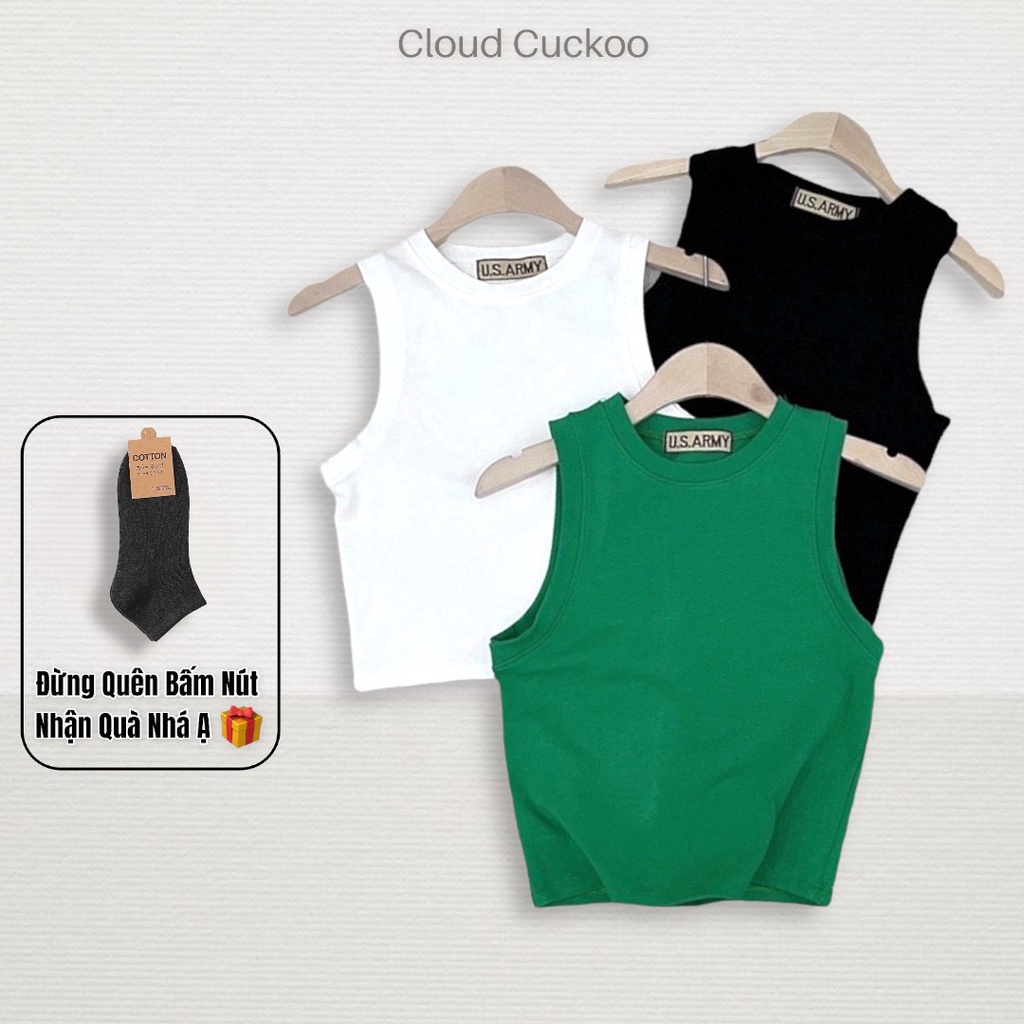 Áo Thun Sát Nách Crop Top Ba Lỗ Nữ Trơn Cotton Co Giãn Body Siêu Mát - Mã Số: C25055.