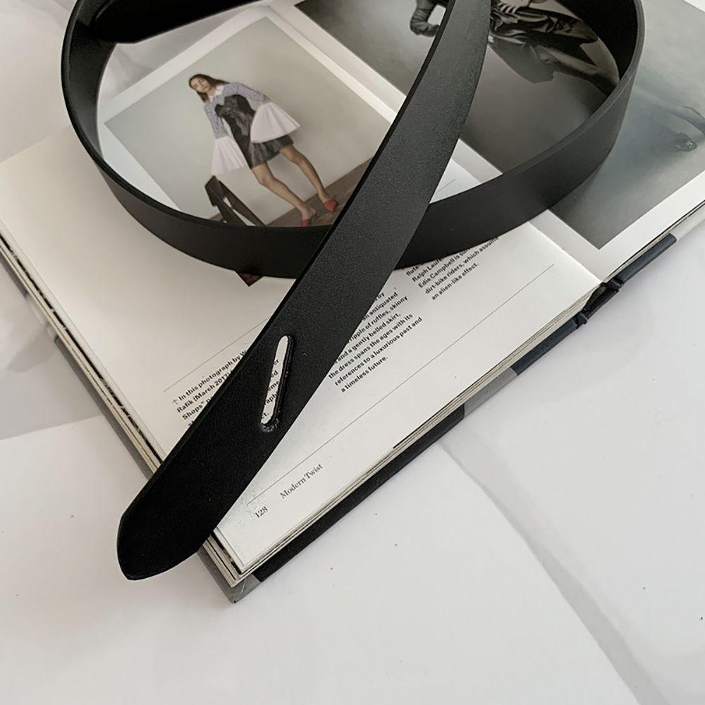 Dây Thắt Lưng Da PU Màu Đen Có Thể Điều Chỉnh Thắt Nút Thời Trang