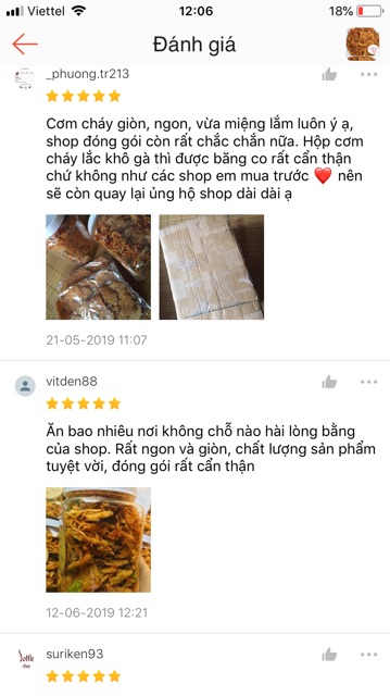 1KG CƠM CHÁY LẮC KHÔ GÀ LOẠI NGON ( 2 hũ - mỗi hũ 500gr)