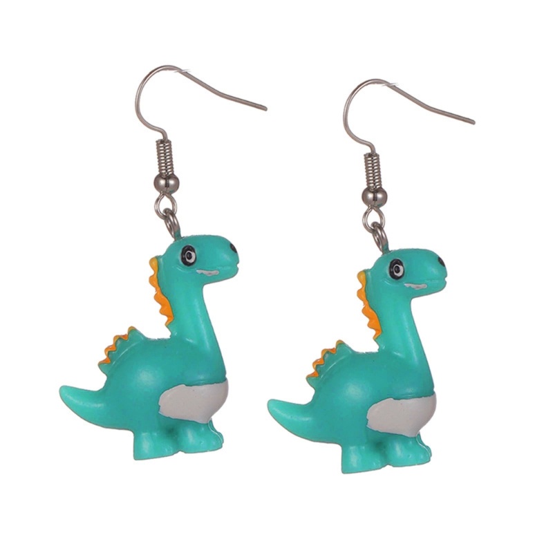 Flgo Bông Tai Dáng Dài Mặt Hình Cá Sấu / Khủng Long / Chim Hồng Hạc Độc Đáo