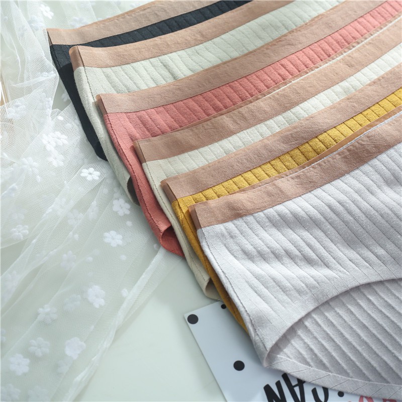 Quần Lót Cotton Kháng Khuẩn Màu Sắc Đơn Giản Cho Nữ