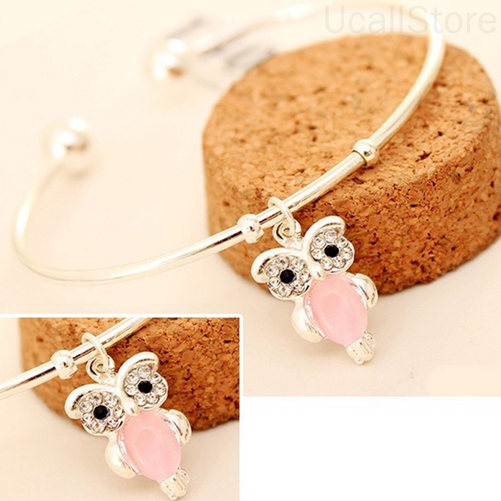 Dễ Thương Vòng Tay Hợp Kim Đính Đá Opal Nhân Tạo Màu Bạc Cho Nữ Mã 1