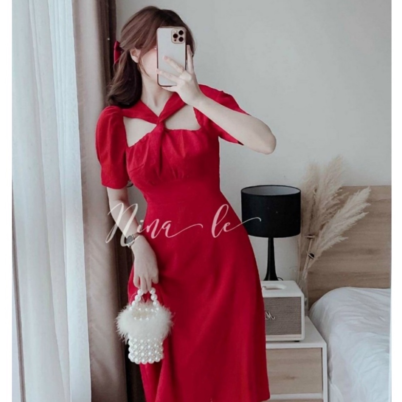 Đầm Váy Trắng Dự Tiệc Chéo Ngực Siêu Xinh Nobrand Thiết Kế Dáng Xòe Sang Chảnh Thời Trang [XM MINH PHÚC]