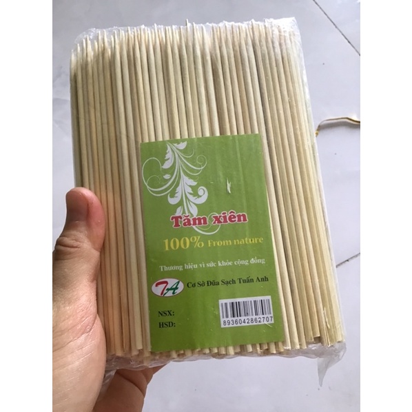 Tăm tre xiên thịt gói 500g dài 15cm, tăm xiên thức ăn