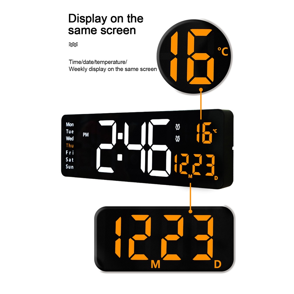 Đồng Hồ Treo Tường Điều Khiển Từ Xa Màn Hình LED Digital Clock