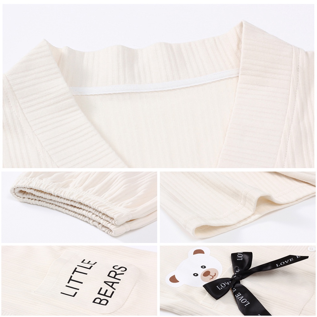 Bộ ngủ pyjama, bộ mặc nhà quần đùi áo cộc tay chất cotton nhẹ cao cấp Havana FB10