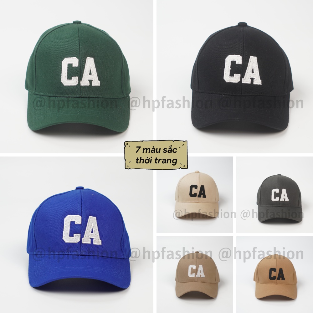 Mũ lưỡi trai ❤️ Nón kết thêu hình chữ CA chất kaki cao cấp form unisex nam nữ N74 - Happy Style