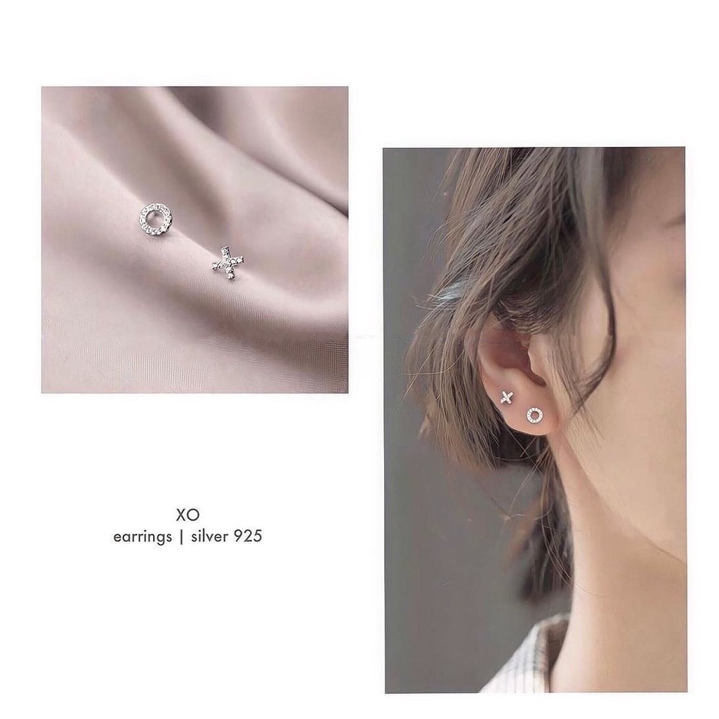 Khuyên tai bạc 925 khuyên tai XO