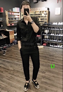 ÁO SƠMI ĐEN TRƠN NAM NỮ