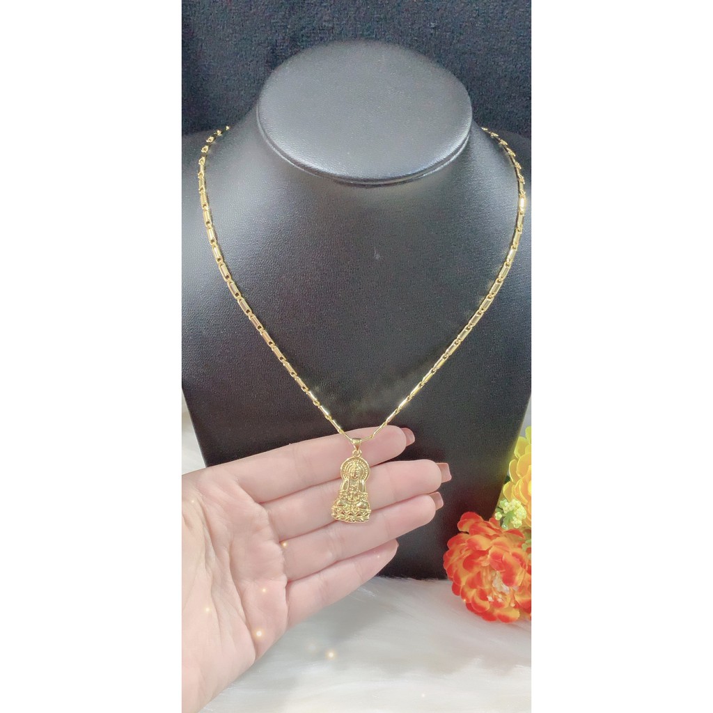 Dây chuyền nữ mặt quan âm mạ 18k cao cấp P23