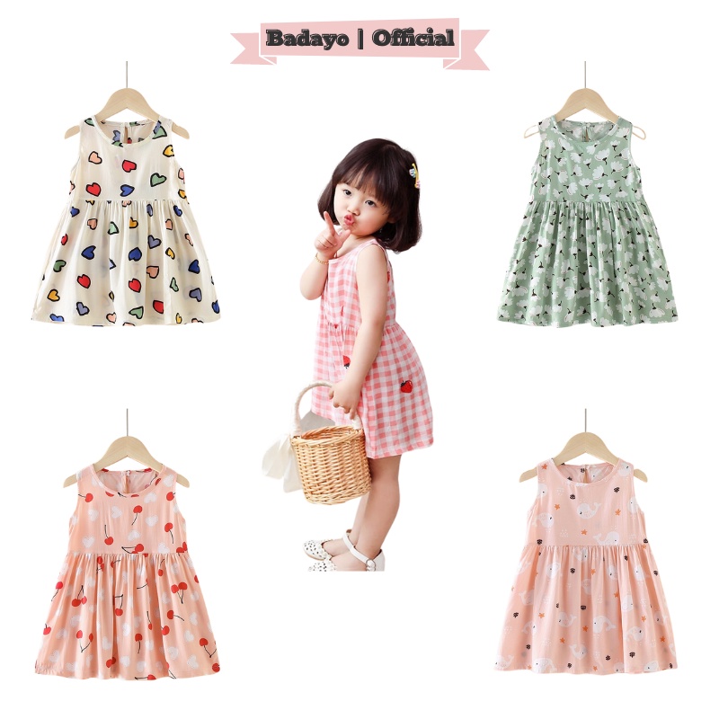 Váy cho bé gái đầm trẻ em chất lụa đũi dáng dài thoáng mát hàng quảng châu loại 1 BADAYO  S1901