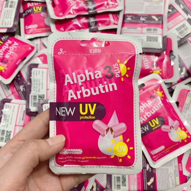 Viên kích trắng Alpha Arbutin 3 Plus New UV Protection hộp 10 viên - Thái Lan