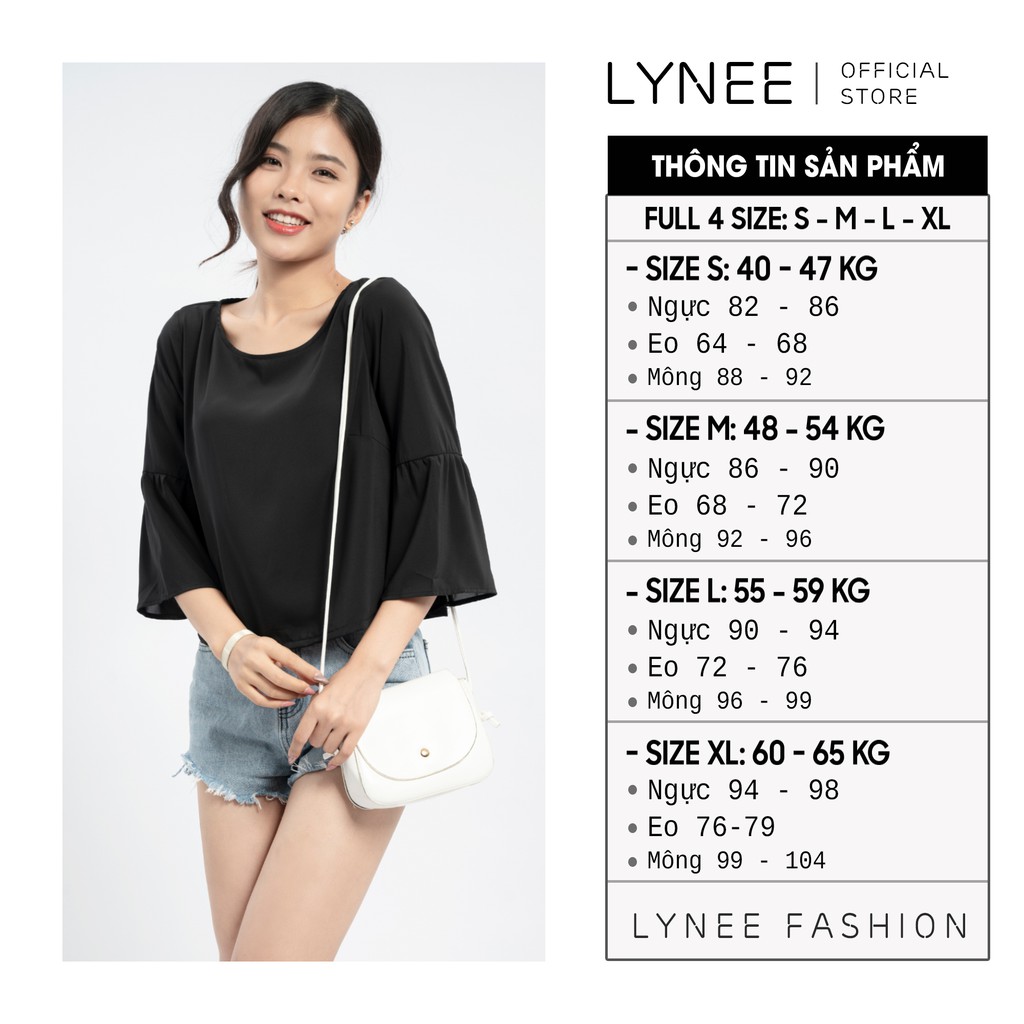Áo ctoptop cổ tròn tay lỡ thời trang LYNEE
