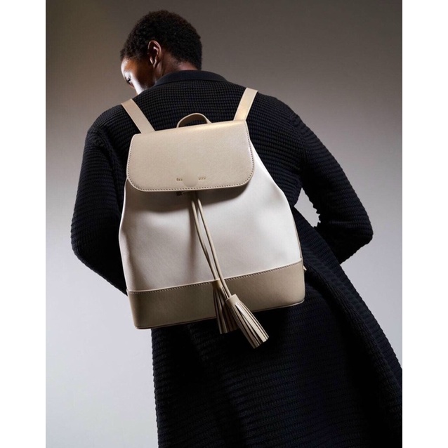 TNS-Balo rút dây hottrend C•and•K backpack-chất da mềm cao cấp-màu trắng phối kem sang chảnh