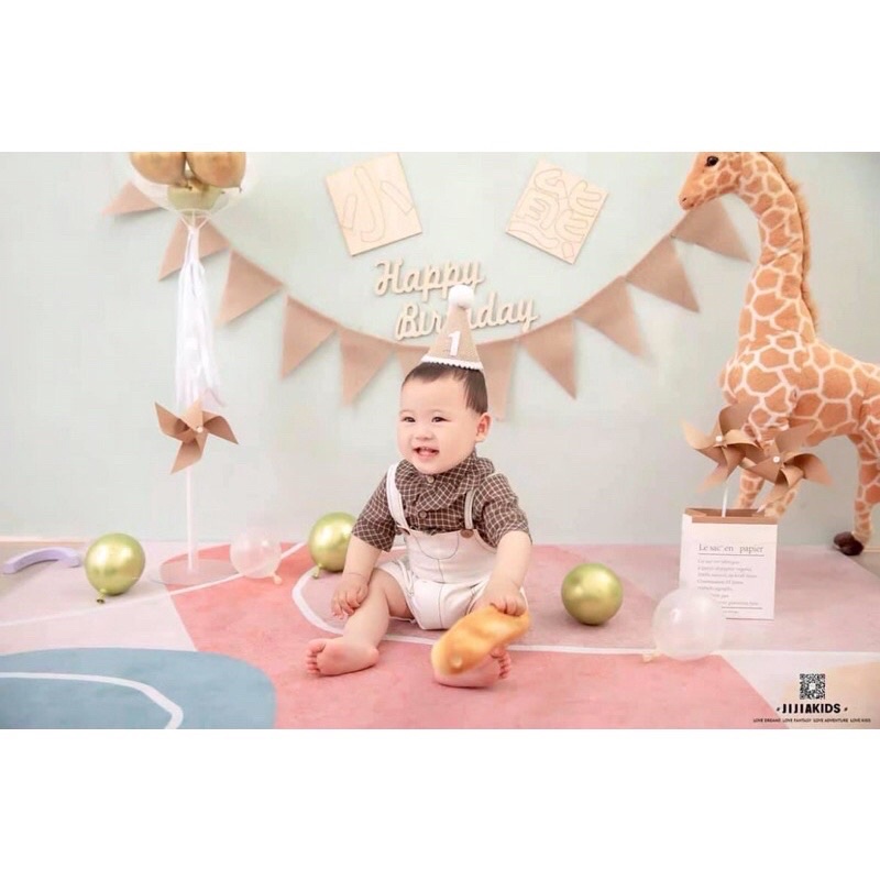 Mũ sinh nhật cói phong cách Hàn Quốc xinh xắn, cho bé 1 tuổi 2 tuổi 3 tuổi