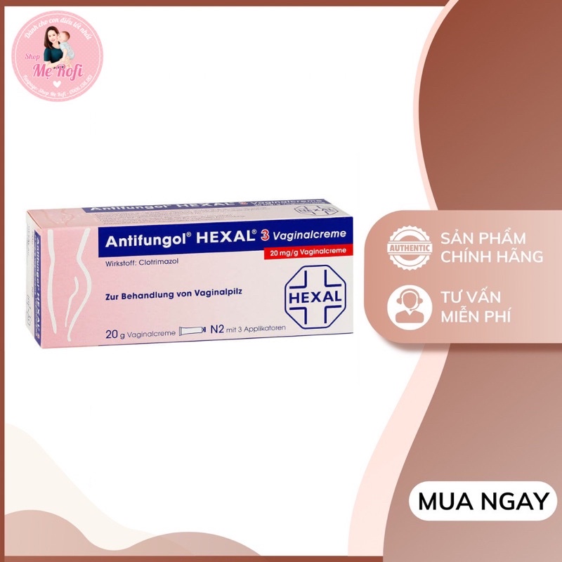 Tuýp đặt kem nấm Hexal 3days Hỗ trợ sức khỏe phụ nữ