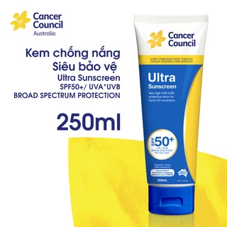 Kem chống nắng siêu bảo vệ Cancer Council Ultra SPF 50+/PA++++ 250ml