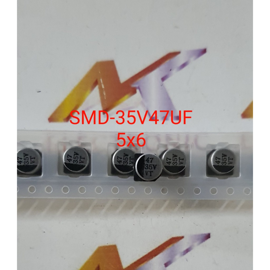 Tụ điện nhôm dán 35V47UF 35V 47UF 47UF35V 6 x 5mm SMD