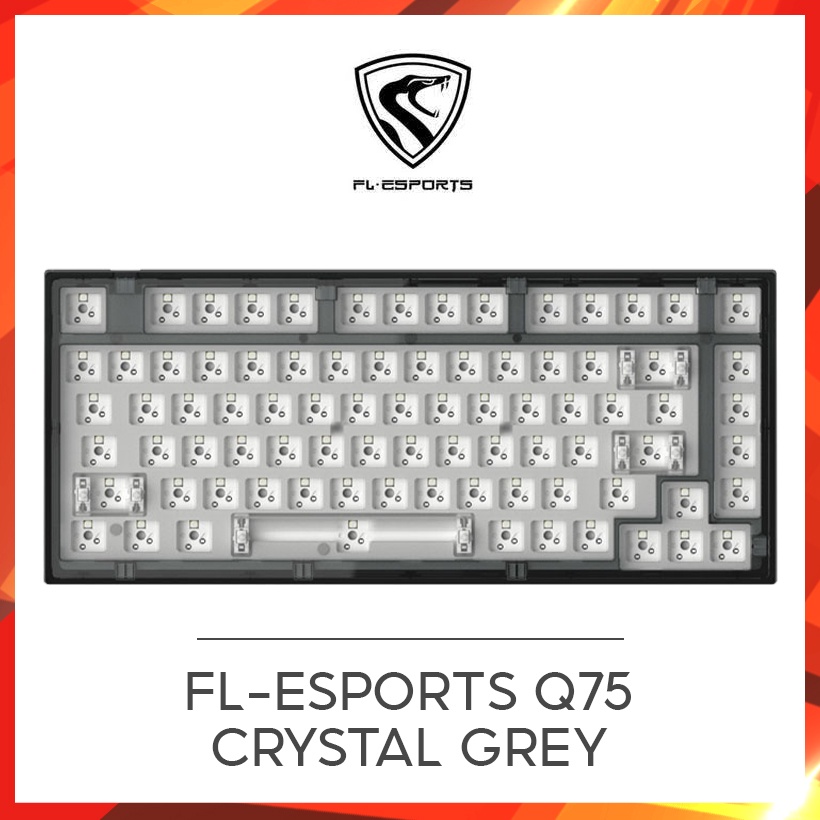 Bộ kit bàn phím cơ FL-Esports Q75 Crystal Grey hàng chính hãng bảo hành 12 tháng