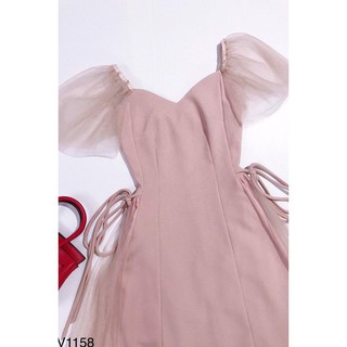 Đầm thời trang thiết kế phối lưới V1158
