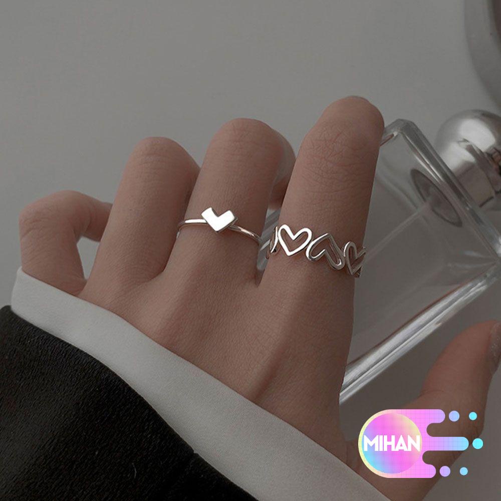 Nhẫn hở hình trái tim dễ thương có thể điều chỉnh