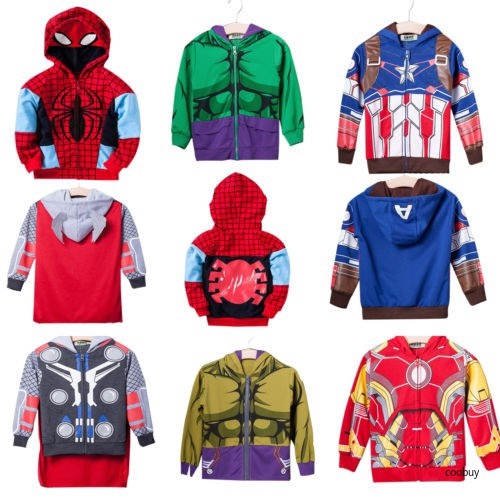 Áo khoác có mũ và khóa kéo họa tiết siêu anh hùng Avengers Endgame dễ thương cho bé trai