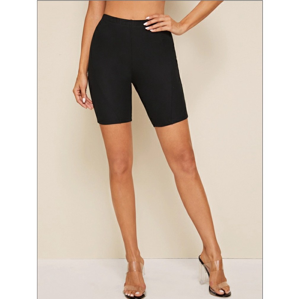 Quần legging ngố lưng thun co dãn hai chiều D40 màu đen