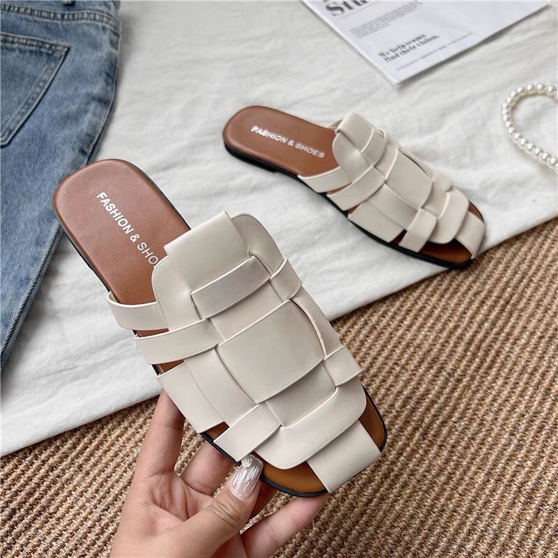 Free ship Dép sục nữ / Giày sục nữ quai đan mũi vuông siêu xinh