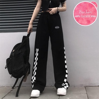 Quần ulzzang ống rộng kẻ caro