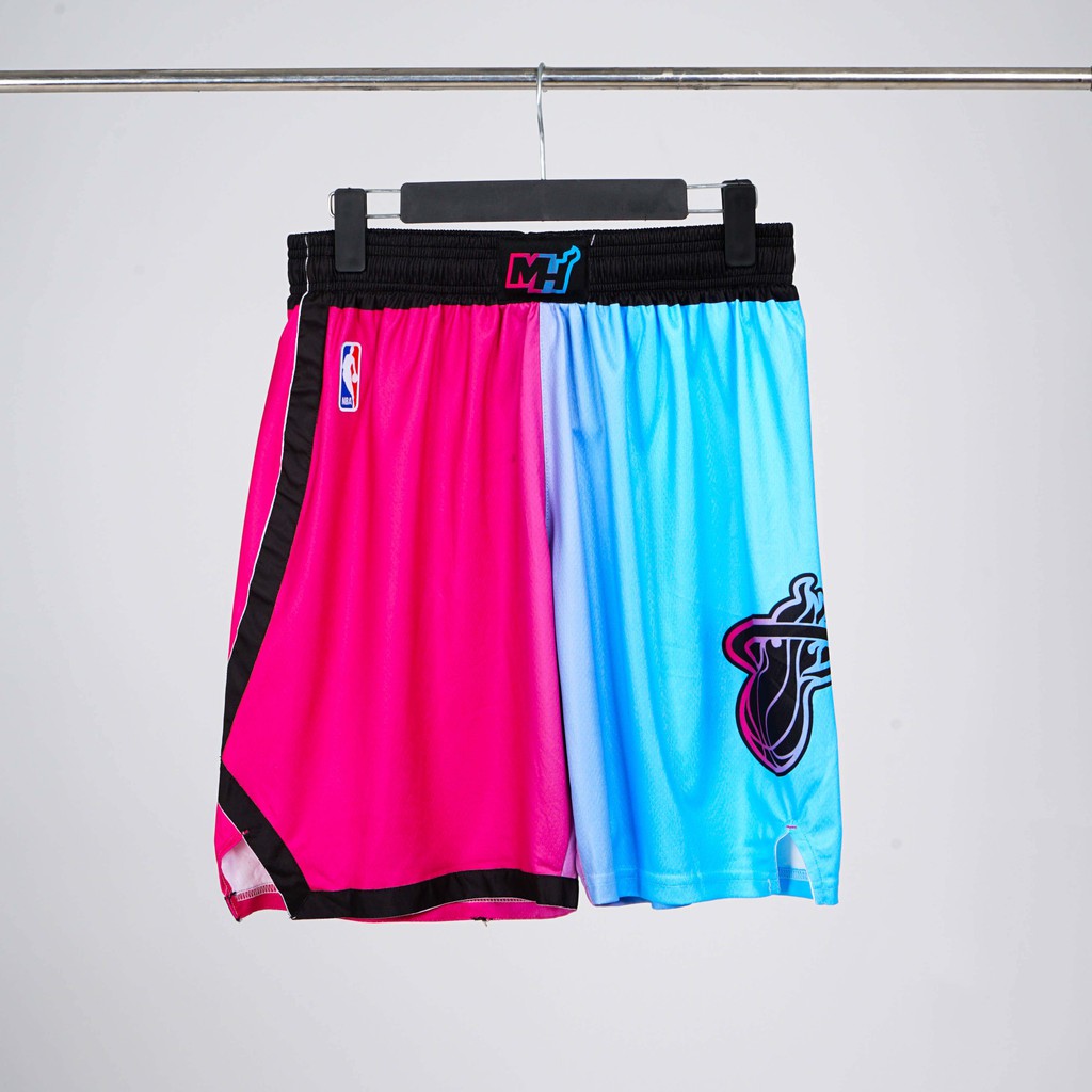 Đồ bóng rổ Actee Miami Heat màu Xanh Hồng Thêu