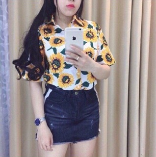Áo sơ mi hoa Hướng dương