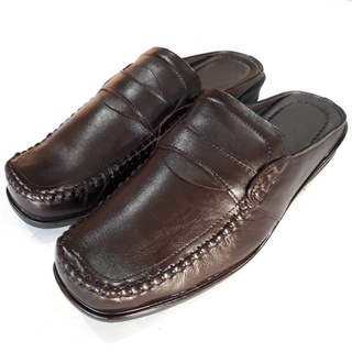 Dép Nam SaBo Bít Mũi Da Bò Thật Khâu Đế Cao Cấp SB270