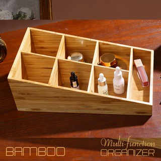 Kệ đựng mỹ phẩm để bàn gỗ tre