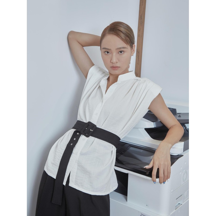 COCO SIN - Áo Sơ Mi Trắng Độn Vai Không Kèm Belt | BigBuy360 - bigbuy360.vn