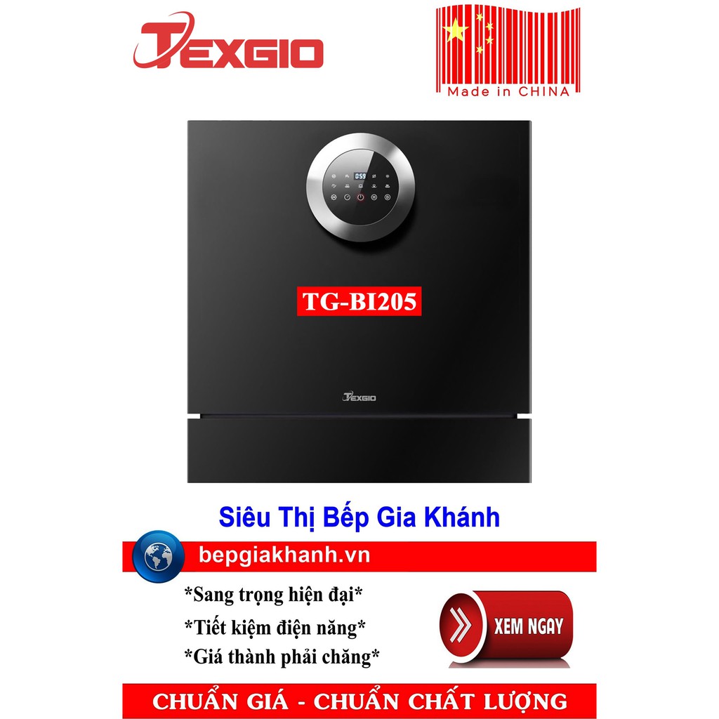 [HCM]Máy rửa bát 8 bộ Texgio TG-BI205 sản xuất Trung Quốc