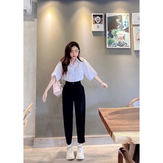 [ Sale 50%] Quần Tây đơn giản lưng cao mã 990