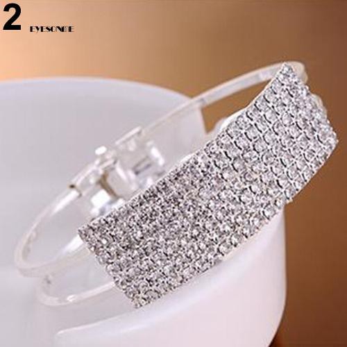 ♕Vòng Tay Đính Đá Pha Lê Lấp Lánh Thiết Kế Mới Thanh Lịch Cho Nữ