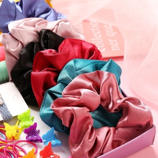Dây buộc tóc, cột tóc scrunchies lụa nhiều màu