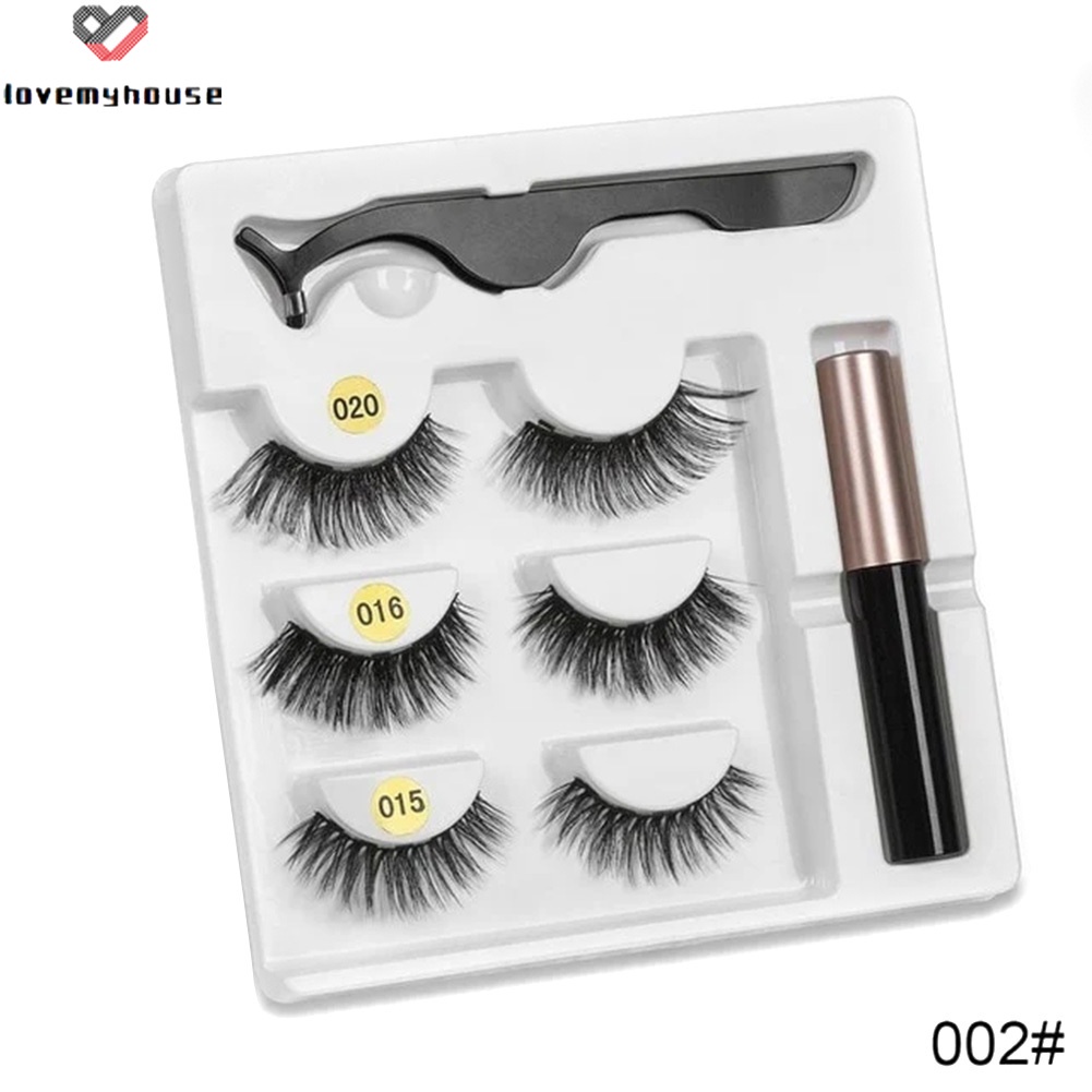 (Hàng Mới Về) Bộ Bút Kẻ Mắt Dạng Lỏng + Lông Mi Giả Từ Tính Không Thấm Nước Có Thể Tái Sử Dụng Kèm Nhíp | BigBuy360 - bigbuy360.vn