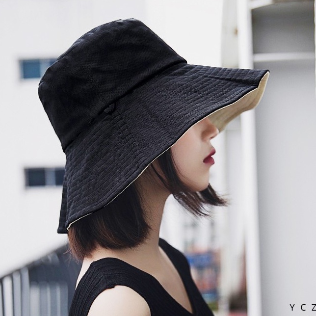 Mũ xô hai mặt thiết kế chống nắng phong cách Hàn Quốc thời trang mùa hè cho nữ