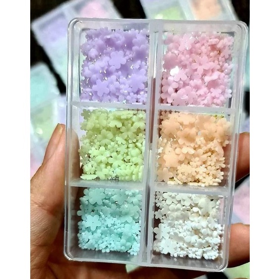Khay hoa bi mix màu trang trí đính móng làm đẹp nail mi theo phong cách Hàn Nhật shop hnnail
