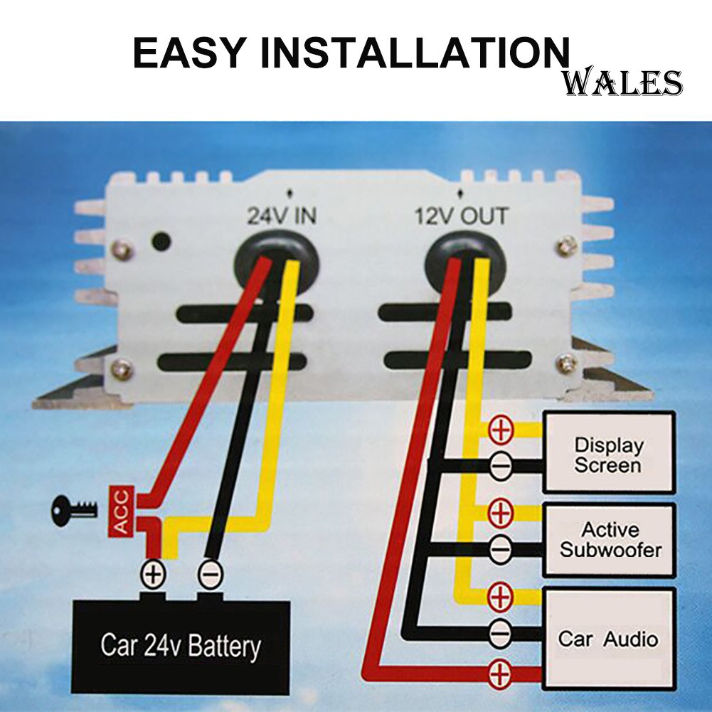 Bộ Chuyển Đổi Nguồn Điện Dc 24v Sang 12v 15a Cho Xe Hơi