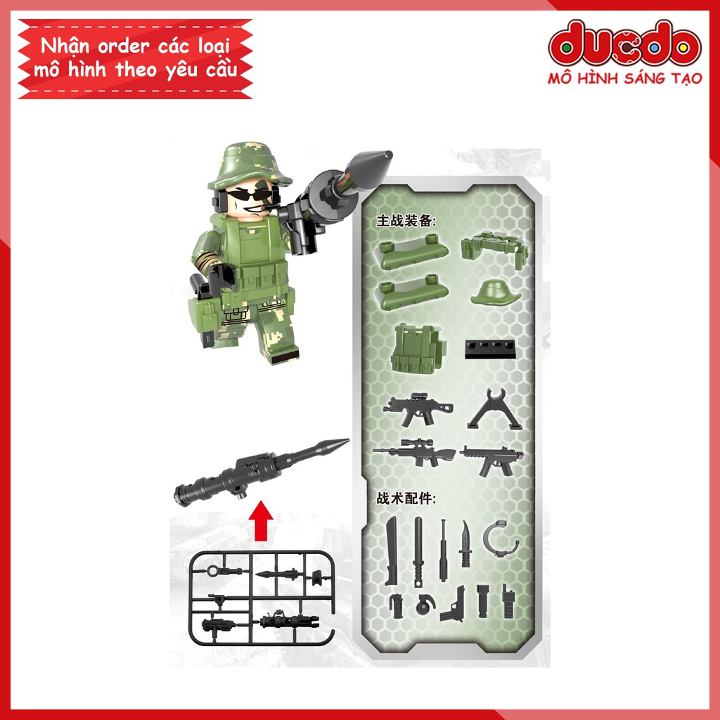 [Đóng túi] Biệt đội 6 lính đặc công SEAL ngụy trang - Đồ chơi Lắp ghép Mini Minifigures Army SWAT Mô hình TBS 75-80