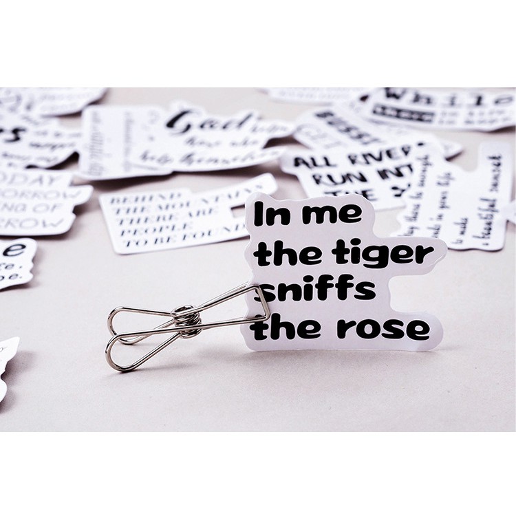 Hộp 46 miếng sticker mẫu báo trắng đen newspaper