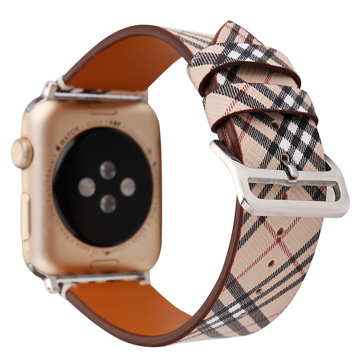 Dây Da Apple Watch Kẻ Sọc Caro Dành Cho Apple Watch Series SE/6/5/4/3/2/1