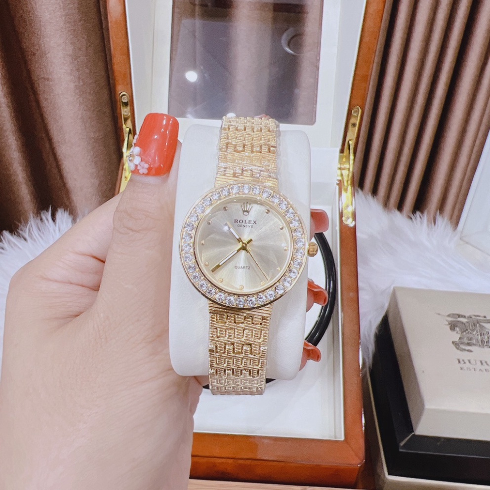 Đồng hồ nữ Rolex, dây thép không rỉ hàng full box, có thẻ bảo hành 12 tháng