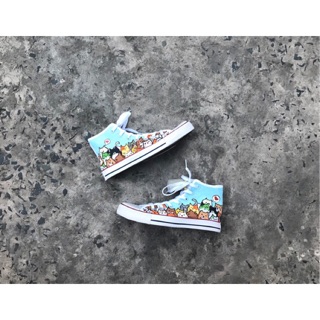 Giày vẽ tay cổ cao cột dây giày cv custom (ảnh thật - ib size giày)