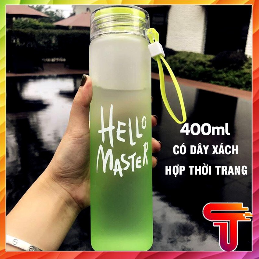 Bình thủy tinh đựng nước Hello Master 400ml