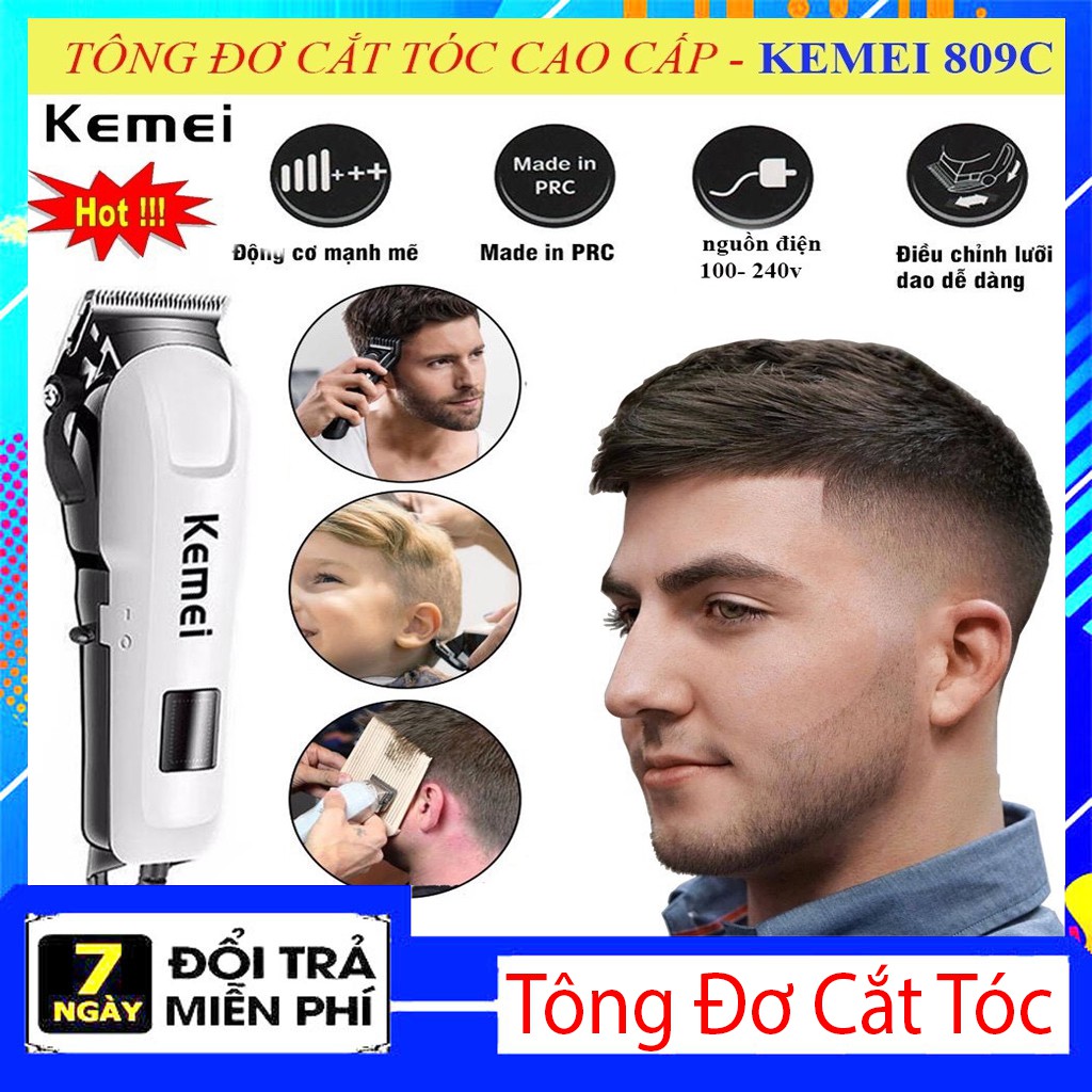 Tông Đơ Cắt Tóc Không Dây Chuyên Nghiệp Kemei - 809A lưỡi titanium