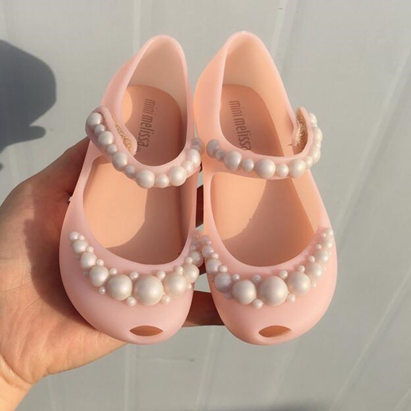Giày nhựa dẻo thơm Melissa búp bê công chúa đính nơ/hạt ngọc cho bé gái nhiều mẫu